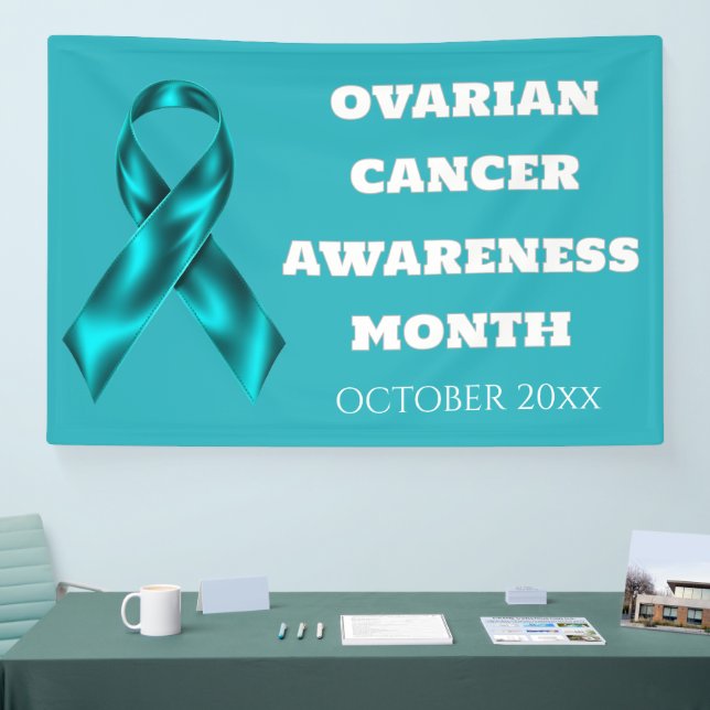 Lona Ovarian Cancer Awareness Month teal ribbon DIY (Feria)