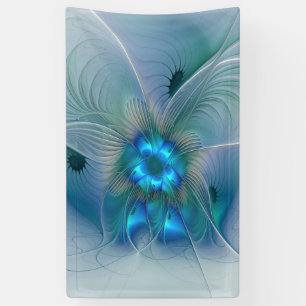 Lona Ovejas en pie, abstracto fractal turquesa azul