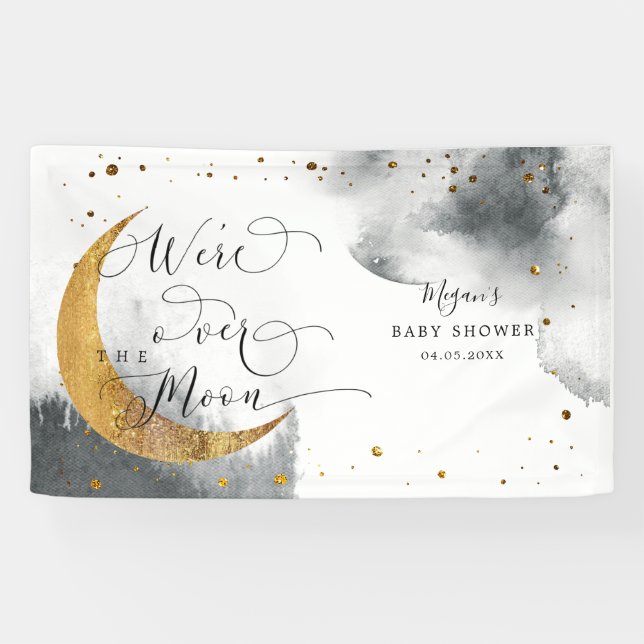 Lona Over the Moon Dreamy Gray Sky Baby Shower (Horizontal)