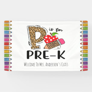Lona P es para PRE-K Volver a la Escuela Bienvenido