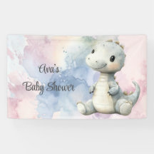 Paint Splash Adorable Dinosaur Baby Shower