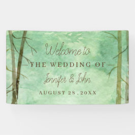 Lona Paisaje arbolado de acuarela boda