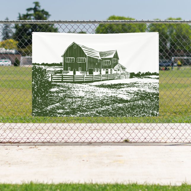 Lona Paisaje campestre estilo madera casa de campo (in situ)