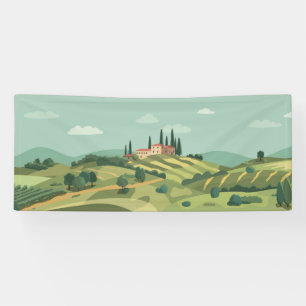 Lona Paisaje personalizado de pueblo italiano