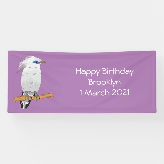 Lona Pájaro tropical exótico de Bali Mina (Horizontal)