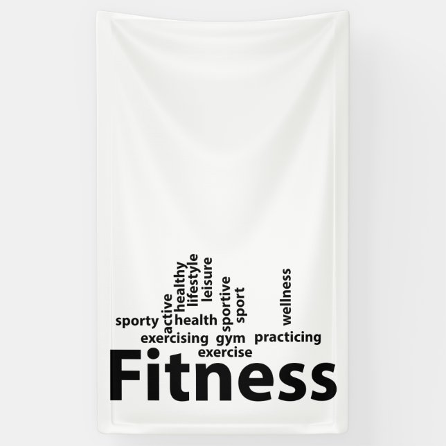 Lona palabras de fitness (Vertical)