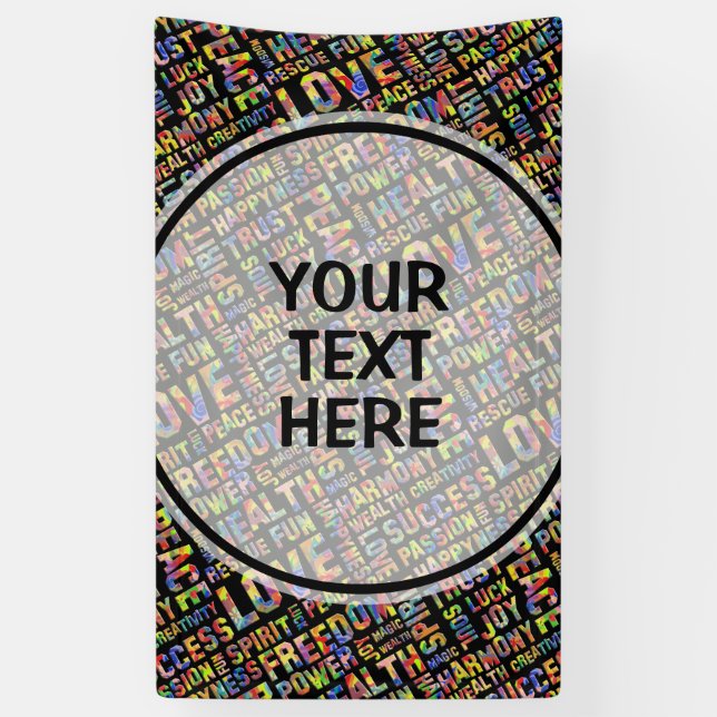 Lona Palabras Del Modo Espíritu / Pensamiento Positivo  (Vertical)