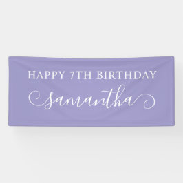 Lona Pale Purple Happy séptimo cumpleaños nombre curl