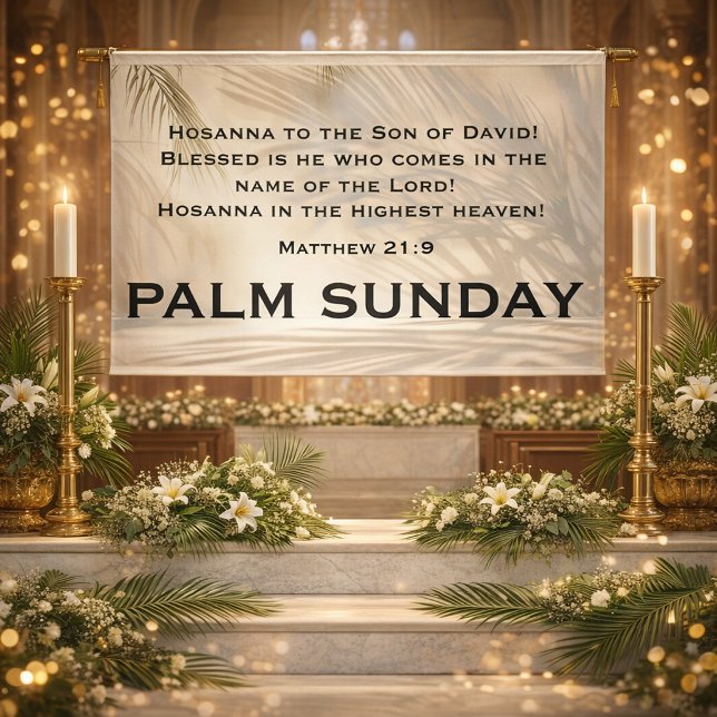 Lona Palm Sunday Scripture with Soft Palm Shadows (Subido por el creador)
