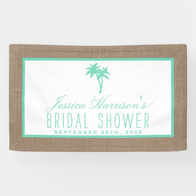 Lona Palm Tree Burlap Beach Bridal Shower (Horizontal)