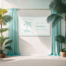 Palmeras | Bienvenida al baby shower costero con c