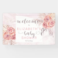 Pampas Grass |Bienvenida de Baby Shower Rosa Chica
