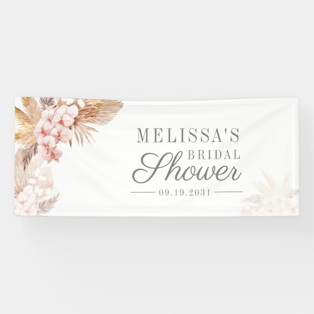 Lona Pampas Grass Boho Terracotta Floral Bridal Shower (Horizontal)