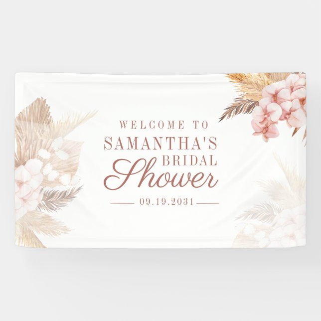 Lona Pampas Grass Dried Palms Boho Bridal Shower (Horizontal)