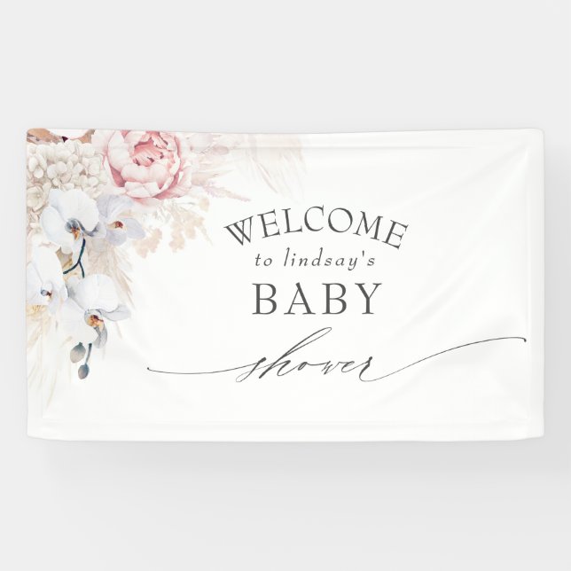 Lona Pampas Grass Floral Baby / Bridal Shower (Horizontal)