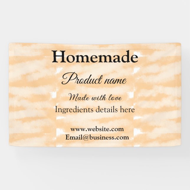 Lona Panadería casera hecha con amor añadir texto sitio (Horizontal)