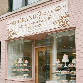 Lona Panadería de apertura grande negocio floral batido