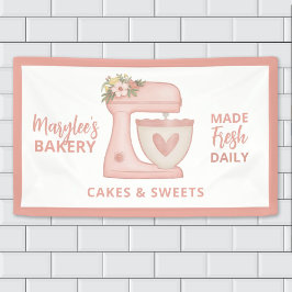 Lona Panadería rosa Cute Business Pastry Chef Banner