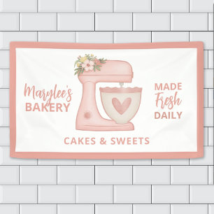 Lona Panadería rosa Cute Business Pastry Chef Banner