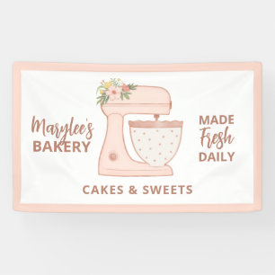 Lona Panadería rosa Cute Business Pastry Chef Banner