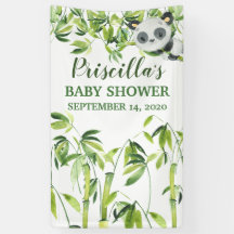 Panda Bamboo Green Baby Shower Banner