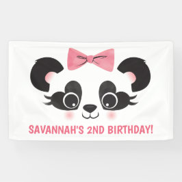 Lona Panda Bear Pink Birday Party Backups