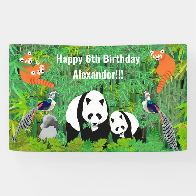 Lona Pandas Lady Amherst's Pheasants Red Pandas Bamboo (Horizontal)