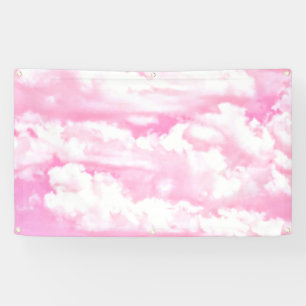 Lona Pantalla rosa de nubes felices