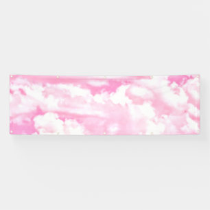 Lona Pantalla rosa de nubes felices