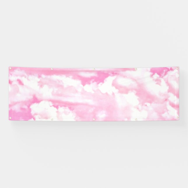 Lona Pantalla rosa de nubes felices (Horizontal)