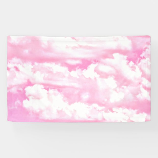 Lona Pantalla rosa de nubes felices (Horizontal)