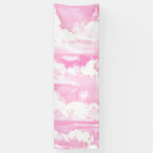 Lona Pantalla rosa de nubes felices