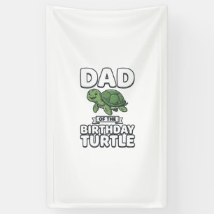 Lona Papá de la Tortuga de Cumpleaños Diseño Divertido