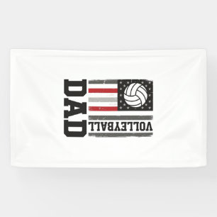 Lona Papá de voleibol bandera americana grabado vintage