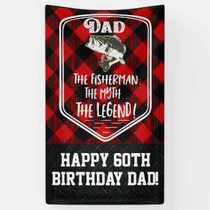 Lona Papá del cumpleaños de la pesca del padre la