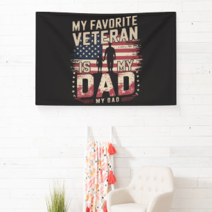 Lona Papá Día del Padre Mi Veterano Favorito
