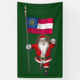 Lona Papá Noel Patriótico visitando Georgia