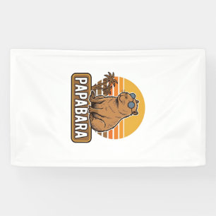 Lona PAPABARA Diseño Vectorial de Papá Capybara Retro_1