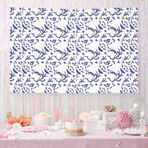 Lona Papel de envoltura azul y blanco con un gráfico