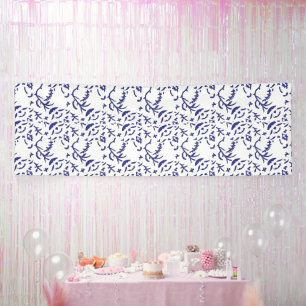 Lona Papel de envoltura azul y blanco con un gráfico