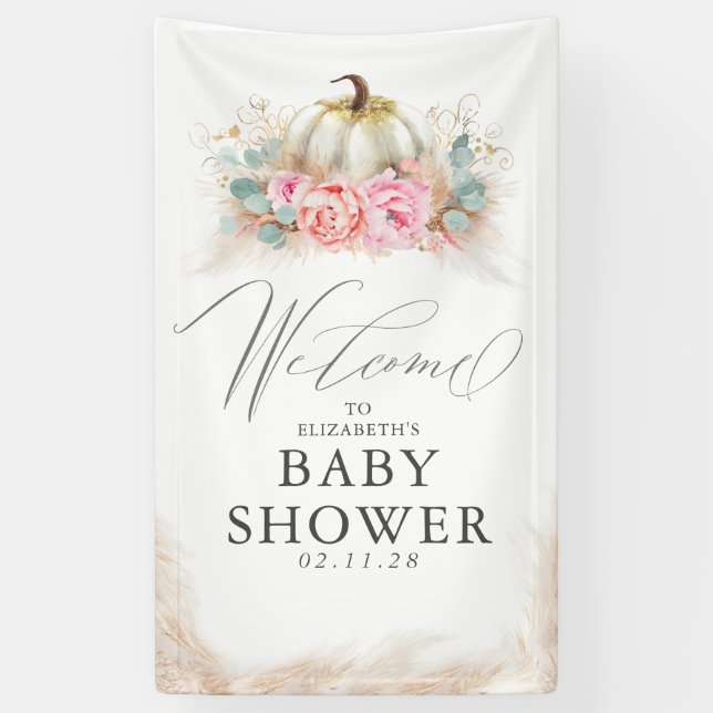 Lona Para Cualquier Fiesta - Flores De Calabaza Rosa (Vertical)