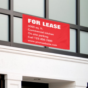 Lona Para Leasing Red and White Property Management Tex