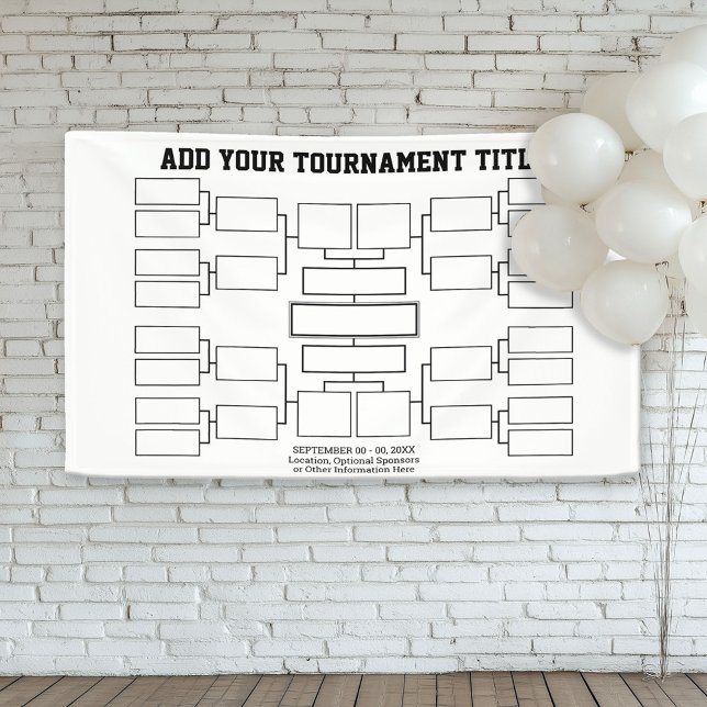 Lona Paréntesis de Torneo Deportivo - 16 equipos - Blan (Custom Tournament Bracket Banner)