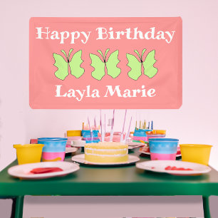 Lona Partido de Cumpleaños de la Mariposa