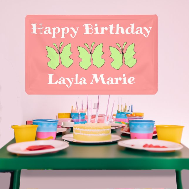 Lona Partido de Cumpleaños de la Mariposa (Subido por el creador)