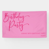 Partido de cumpleaños Minimalista moderno y rosado