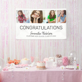 Lona Partido de Graduación 4 Foto Blanca Moderna