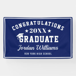 Lona Partido de graduación de la Marina Azul Blanca 202