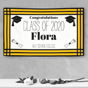 Lona Partido de Graduación Geométrica de Oro Negro