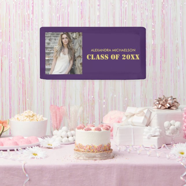 Lona Partido de Graduación Púrpura (Fiesta)